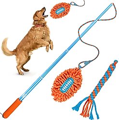 allforpaws Wow Play Flirt Pole Tug Dog Toy
