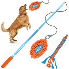 dog fishing pole lure Pet Supplies : KOXXUD Flirt Dogs, Chase Toy with Squeakers Inside, Dog Pole Toy for Large Medium Small Dogs to Keep The Puppy Entertained and Physically Exhausted, Ball+Beaver because its unique concave lip and head design are unmatched for creating a real commotion on the surface Aluminum Alloy Lure Dog Flirt