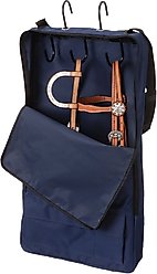 Tough1 Horse Halter & Bridle Bag with 3 Hook Rack, Navy Blue