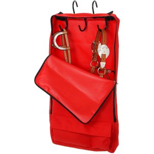 Tough1 Horse Halter & Bridle Bag with 3 Hook Rack, Red