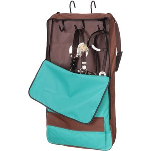 Tough1 Horse Halter & Bridle Bag with 3 Hook Rack, Turquoise/Brown