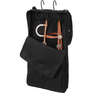 Tough1 Horse Halter & Bridle Bag with 3 Hook Rack, Black