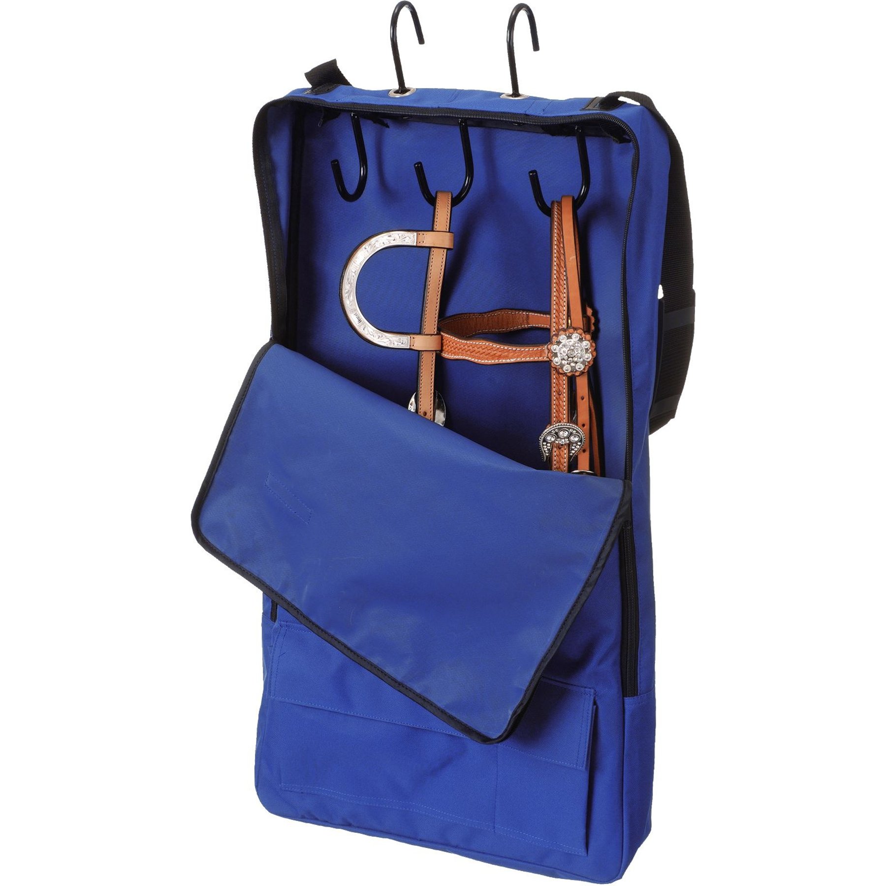 Tough1 Horse Halter & Bridle Bag with 3 Hook Rack, Royal Blue