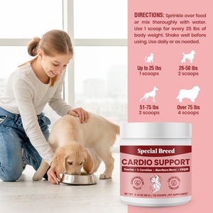 Special Breed Cardio Support Powder Heart Supplement for Dogs, 3.14-oz jar