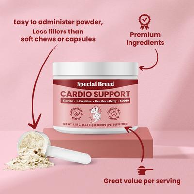 Show full view: Special Breed Cardio Support Powder Heart Supplement for Dogs, 1.57-oz jar slide 3 of 8