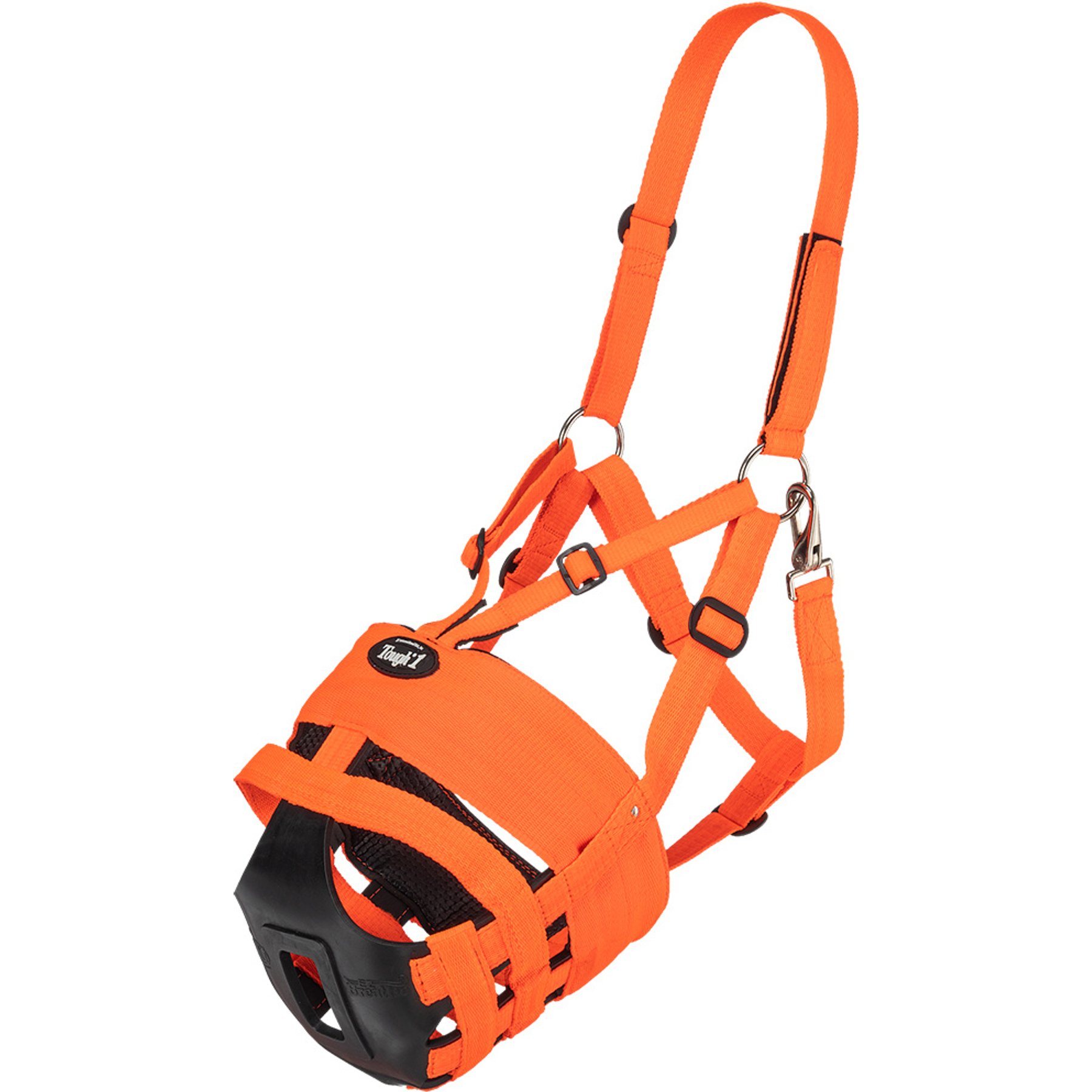 Tough1 Easy Breathe V-Nose Horse Grazing Muzzle, Orange, Pony