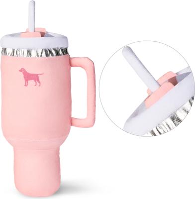 Show full view: PUPROAR Pup Cup Tumbler Plush Squeaky Dog Toy, Pink Peach Dust slide 6 of 7