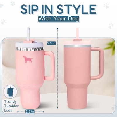 Show full view: PUPROAR Pup Cup Tumbler Plush Squeaky Dog Toy, Pink Peach Dust slide 3 of 7