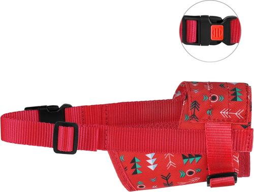 Show full view: CollarDirect Tribal Pattern 1 Nylon Dog Muzzle, Red, Medium/Large slide 3 of 5