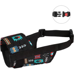 CollarDirect Tribal Pattern 2 Nylon Dog Muzzle, Black, Large/X-Large