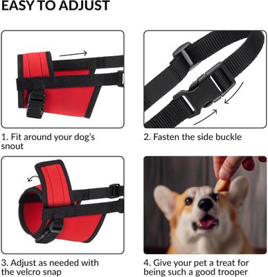 Show full view: CollarDirect Nylon Dog Muzzle, Red, X-Small/Small slide 5 of 6