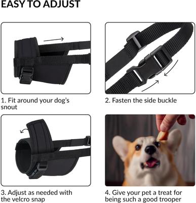 Show full view: CollarDirect Nylon Dog Muzzle, Black, Large/X-Large slide 4 of 5
