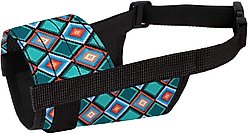 CollarDirect Aztec Pattern Nylon Dog Muzzle, Blue, X-Small/Small