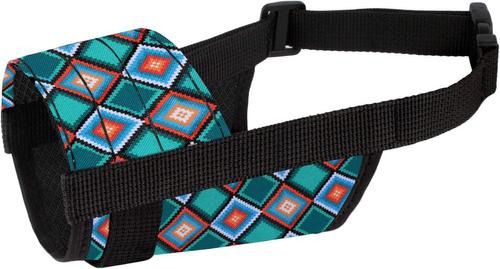 Show full view: CollarDirect Aztec Pattern Nylon Dog Muzzle, Blue, Large/X-Large slide 5 of 6
