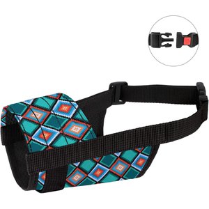CollarDirect Aztec Pattern Nylon Dog Muzzle, Blue, Medium/Large