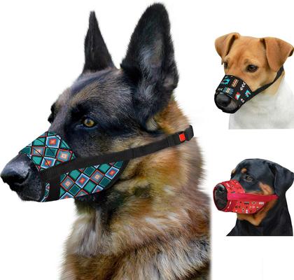 Show full view: CollarDirect Aztec Pattern Nylon Dog Muzzle, Blue, Medium/Large slide 6 of 6