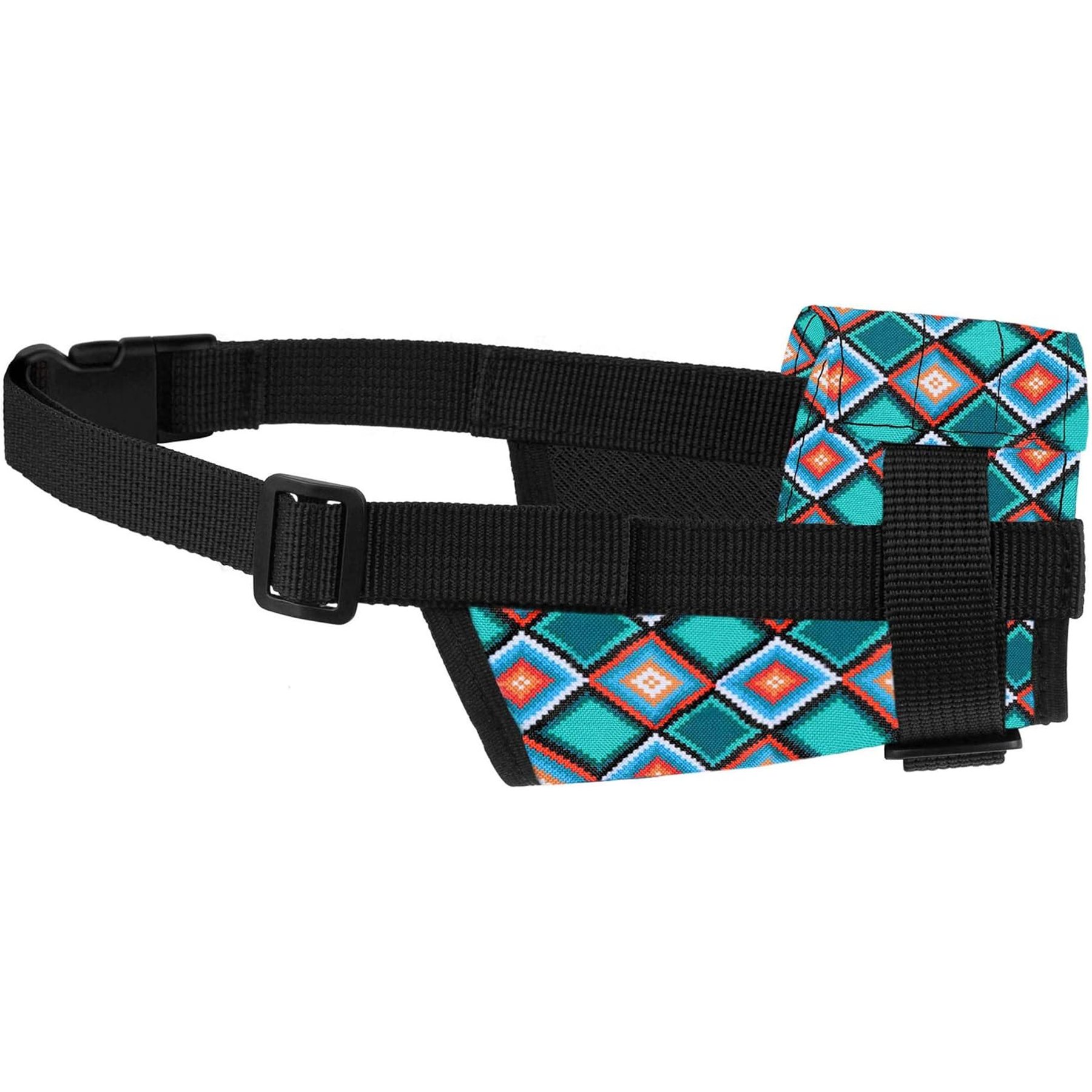 CollarDirect Aztec Pattern Nylon Dog Muzzle, Blue, Large/X-Large