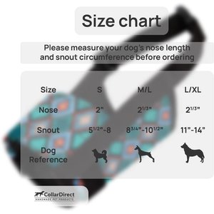 CollarDirect Aztec Pattern Nylon Dog Muzzle, Blue, Medium/Large