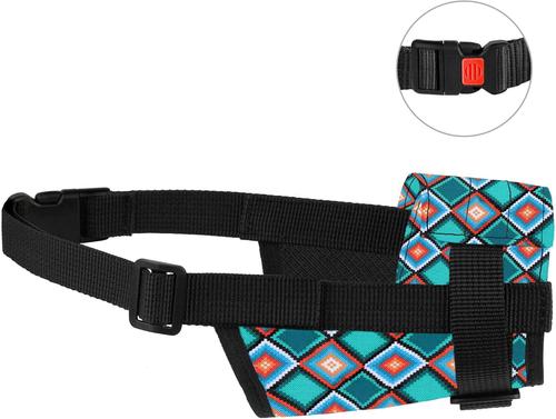 Show full view: CollarDirect Aztec Pattern Nylon Dog Muzzle, Blue, Medium/Large slide 3 of 6