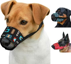 CollarDirect Aztec Pattern Nylon Dog Muzzle, Black, X-Small/Small slide 2 of 6