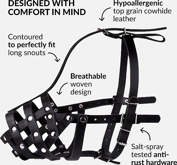 CollarDirect German Shepherd Leather Dog Muzzle