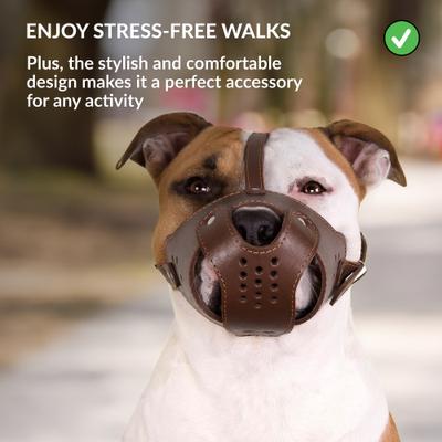 Show full view: CollarDirect Leather Basket Dog Muzzle, Brown slide 5 of 6