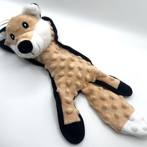 SteelDog USA Flat Bumpy Baby Fox Stuffing-Free Plush Dog Toy