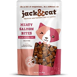Jack & Cat Meaty Salmon Bites Soft & Chewy Cat Treats, 3-oz bag