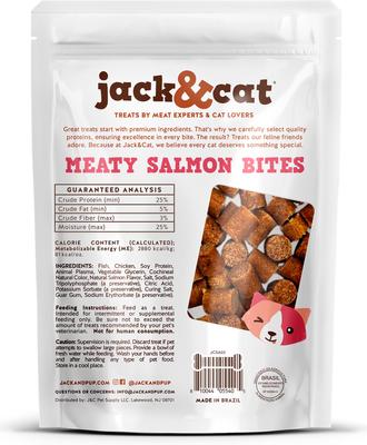 Show full view: Jack & Cat Meaty Salmon Bites Soft & Chewy Cat Treats, 3-oz bag slide 3 of 8