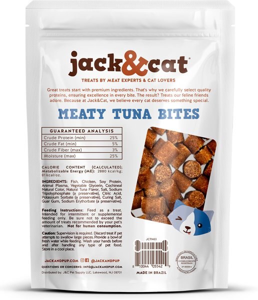 Jack & Cat Meaty Tuna Bites Soft & Chewy Cat Treats, 3-oz bag