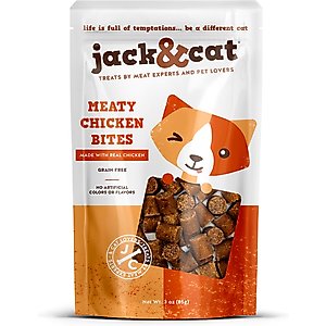 Jack & Cat Meaty Chicken Bites Soft & Chewy Cat Treats, 3-oz bag
