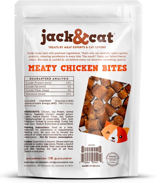 Jack & Cat Meaty Chicken Bites Soft & Chewy Cat Treats, 3-oz bag