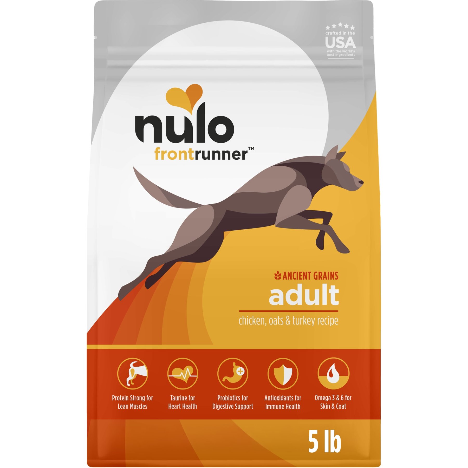 Nulo Frontrunner Ancient Grains Chicken, Oats, & Turkey Recipe High-Protein Adult Dry Dog Food, 5-lb bag