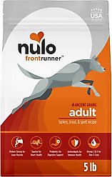 Nulo Frontrunner Ancient Grains Turkey, Trout & Spelt Recipe High-Protein Adult Dry Dog Food, 5-lb bag