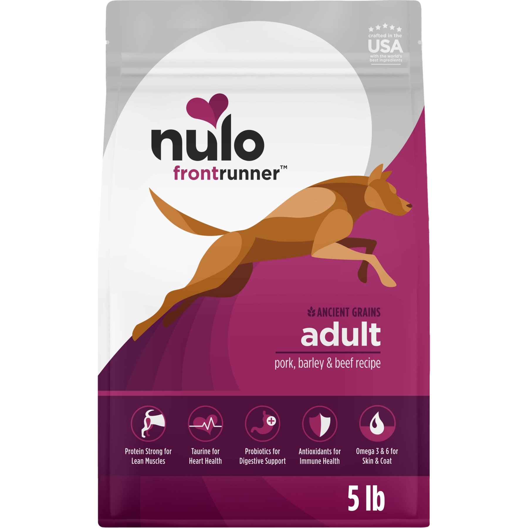 Nulo Nulo Frontrunner Ancient Grains Pork, Barley, & Beef Recipe High-Protein Adult Dry Dog Food, 5-lb bag