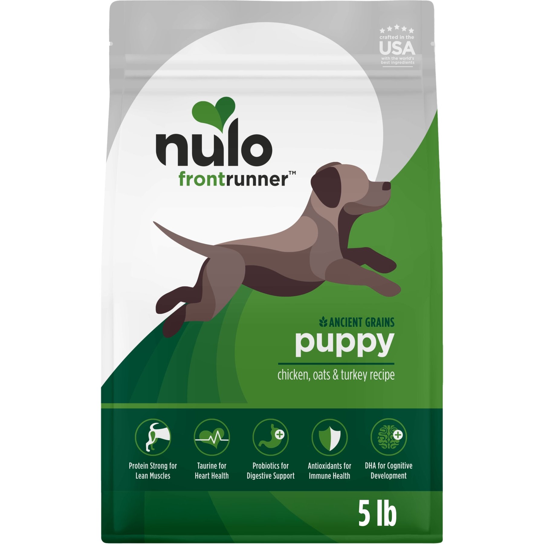 Nulo Frontrunner Ancient Grains Chicken, Oats & Turkey Puppy Dry Dog Food, 5-lb bag