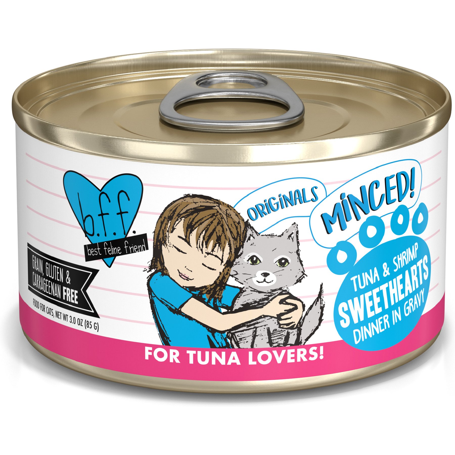 BFF Tuna & Shrimp Sweethearts in Gravy Canned Cat Food, 3-oz, 24 ct