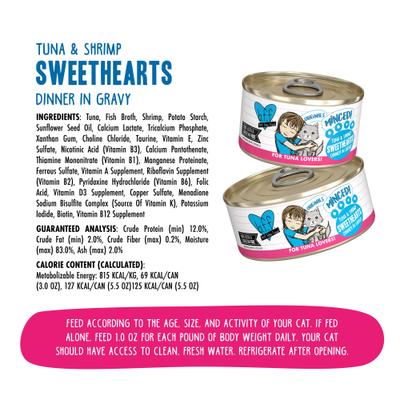 Show full view: BFF Tuna & Shrimp Sweethearts Dinner in Gravy Canned Cat Food, 5.5-oz, case of 24 slide 5 of 13