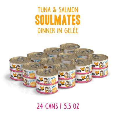 Show full view: BFF Tuna & Salmon Soulmates Dinner in Gelee Canned Cat Food, 5.5-oz, case of 24 slide 3 of 13