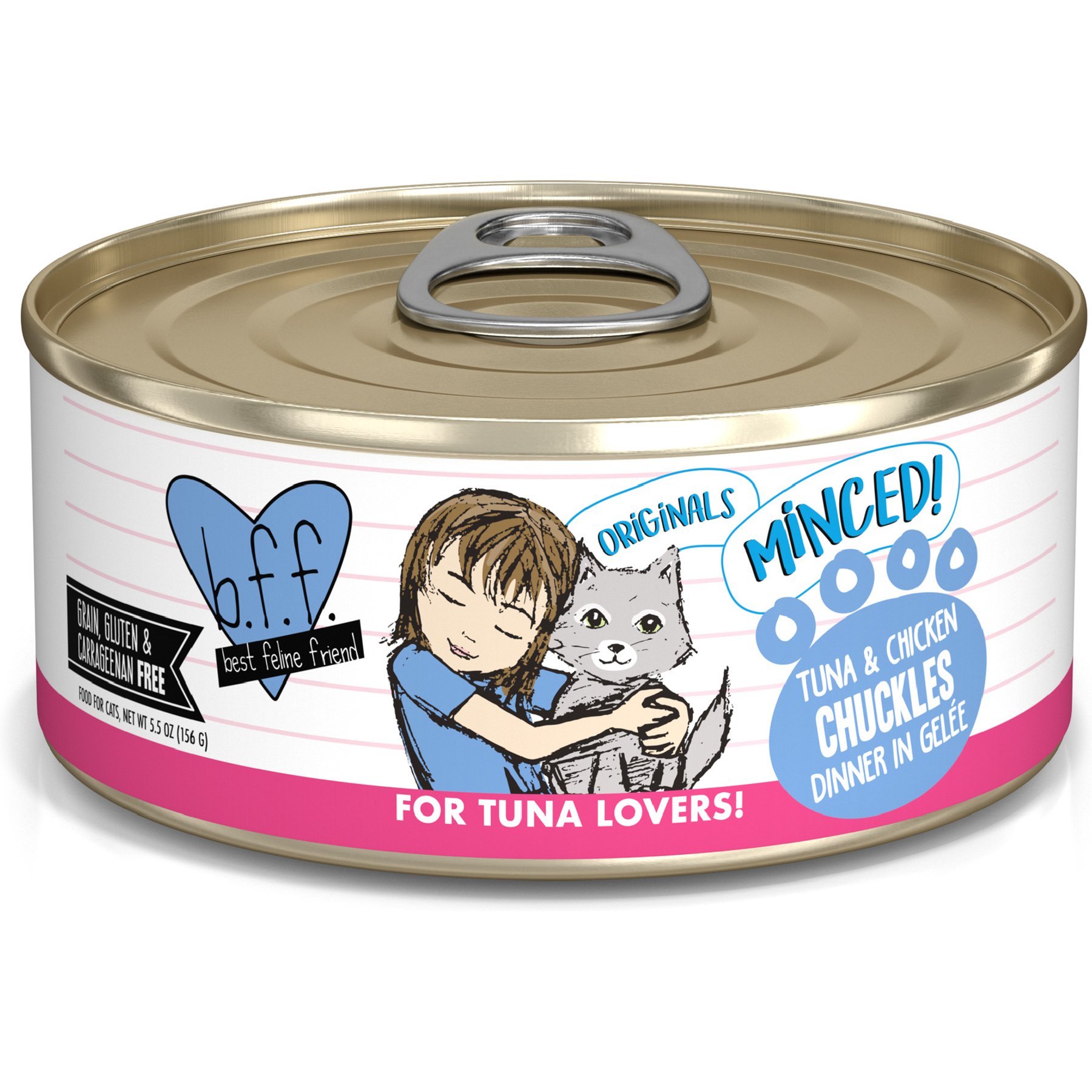 BFF Tuna & Chicken Chuckles in Aspic Canned Cat Food, 5.5-oz, 24 ct