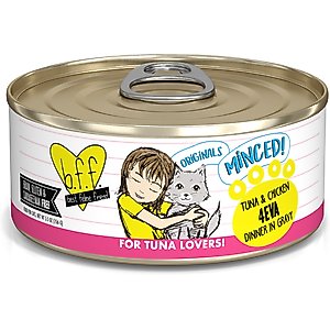 BFF Tuna & Chicken 4-Eva Dinner in Gravy Grain-Free Minced Wet Cat Food, 5.5-oz, case of 24