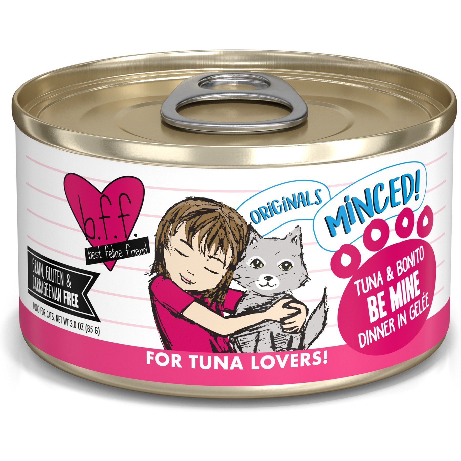 BFF Tuna & Bonito Be Mine Recipe in Aspic Canned Cat Food, 3-oz, 24 ct
