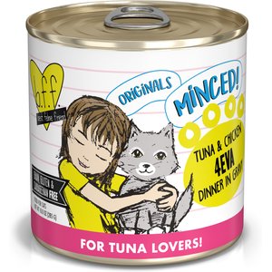 BFF Tuna & Chicken 4-Eva Dinner in Gravy Grain-Free Minced Wet Cat Food, 10-oz tray, case of 12