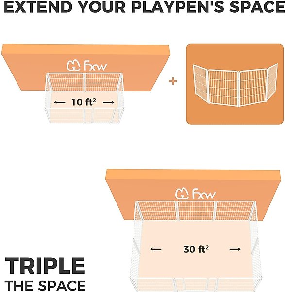 Show full view: FXW Homeplus Indoor Dog Playpen, White, 32-in, 4-panel slide 3 of 6