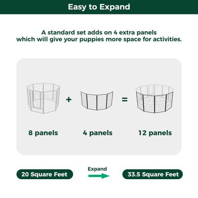 Show full view: FXW Rollick Indoor & Outdoor Dog Playpen, Black, 45-in, 4-panel slide 2 of 7