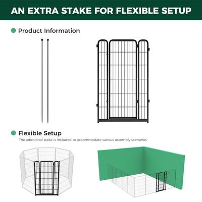 Show full view: FXW Rollick Indoor & Outdoor Dog Playpen, Black, 45-in, 2-panel slide 4 of 8