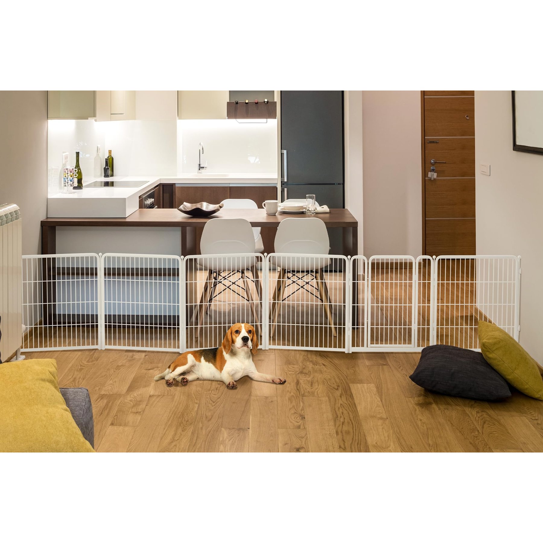 FXW Indoor Playpen with Gate, White, 32-in, 6-panel