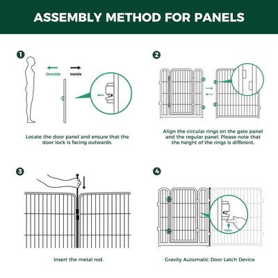 Show full view: FXW Indoor Playpen with Gate, Black, 24-in, 4-panel slide 4 of 7