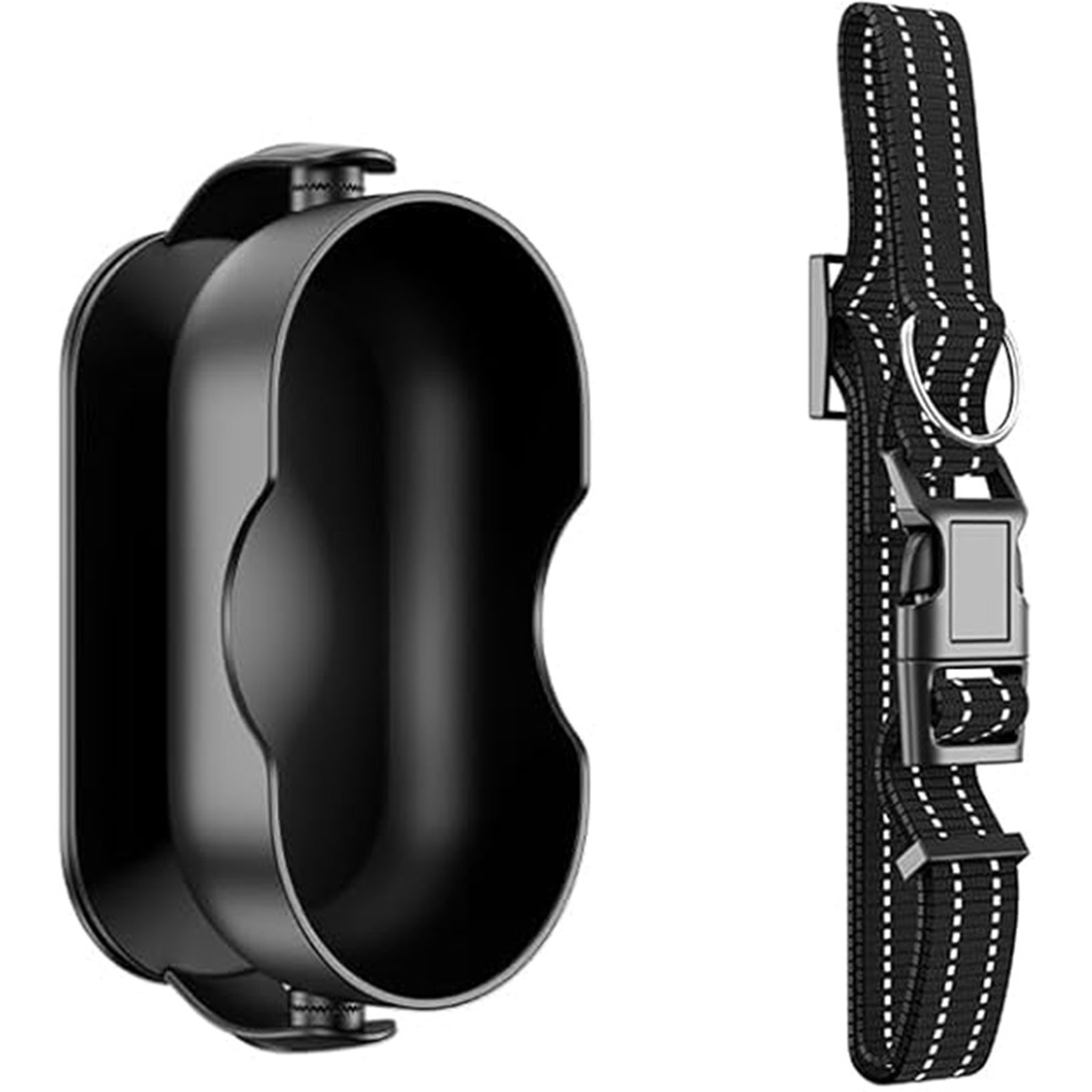 MEGAPAWS Adjustable Degree Mini Camera Dog & Cat Collar Strap, Black