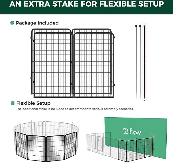 Show full view: FXW Instant Outdoor Dog Playpen, Black, 45-in, 4-panel slide 3 of 5